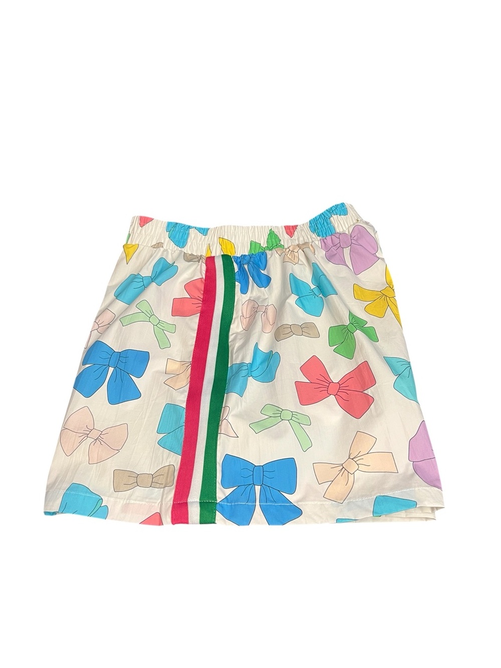 Katydid Women’s White Boxer Shorts with Multicolor Bows and Side Stripes Size XL - Picture 6 of 11